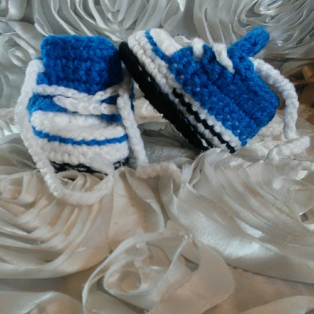 Handmade crochet baby sneakers